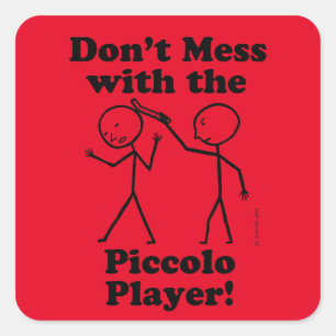 Verminder niet met de Piccolo Player Square Sticke Vierkante Sticker