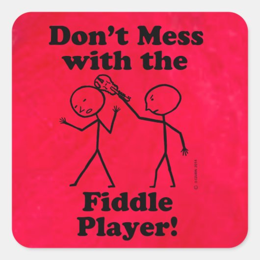 Verminder niet met de Sticker Fiddle Player Square (Voorkant)