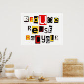 Verminder opnieuw gebruiken Recyclen Poster (Keuken)