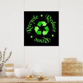 Verminder opnieuw gebruiken Recyclen Poster (Keuken)