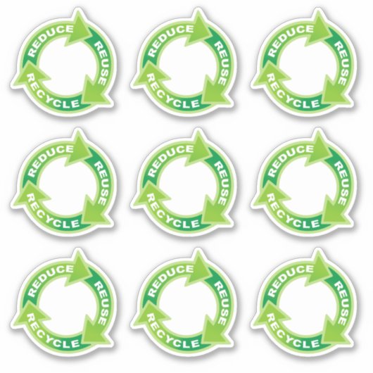 Verminder opnieuw gebruiken Recyclen Sticker Set (Voorkant)