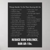 Verminder Pistool Violence Ban AR-15 Poster (Voorkant)