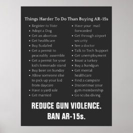 Verminder Pistool Violence Ban AR-15 Poster