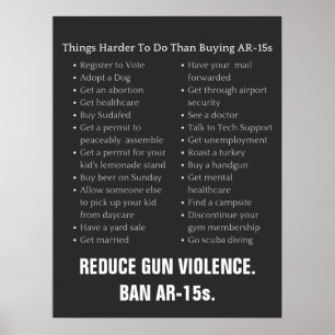 Verminder Pistool Violence Ban AR-15 Poster