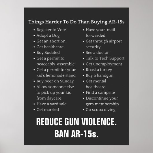 Verminder Pistool Violence Ban AR-15 Poster (Voorkant)