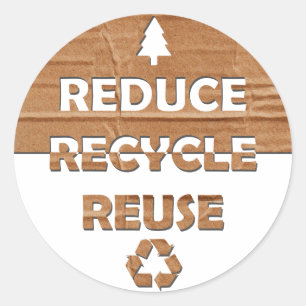 Verminder Recyclen hergebruik Ronde Sticker