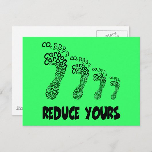 Verminder uw koolstofvoetafdruk briefkaart (Voorkant / Achterkant)