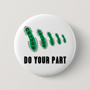 Verminder uw koolstofvoetafdruk ronde button 5,7 cm