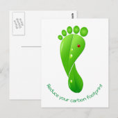 Verminder uw milieuvriendelijke koolstofvoetafdruk briefkaart (Voorkant / Achterkant)