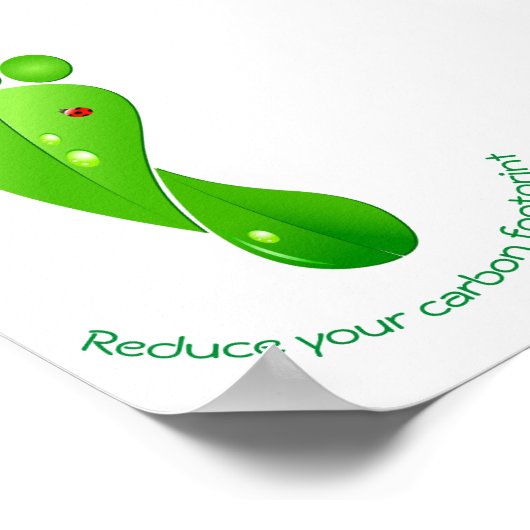 Verminder uw milieuvriendelijke koolstofvoetafdruk poster (Hoek)