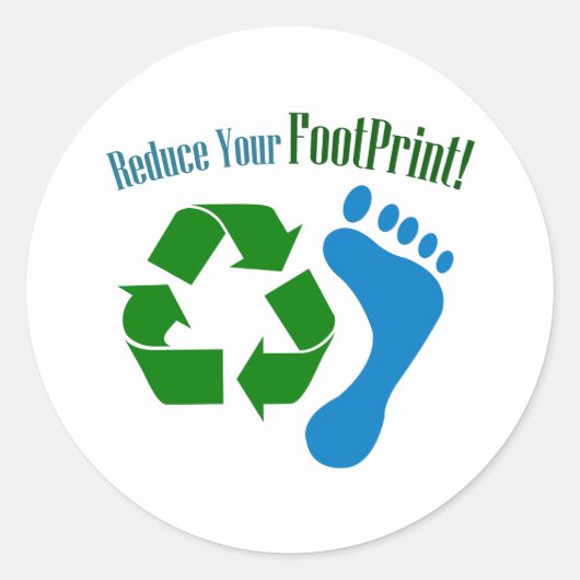 Verminder uw voetafdruk ronde sticker (Voorkant)