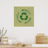 Verminderd Verminder Hergebruik Recyclen Poster (Keuken)