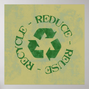 Verminderd Verminder Hergebruik Recyclen Poster