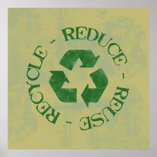 Verminderd Verminder Hergebruik Recyclen Poster (Voorkant)