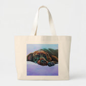 Verminderde chocolade Labrador Dog Jumbo Totebag Grote Tote Bag (Voorkant)