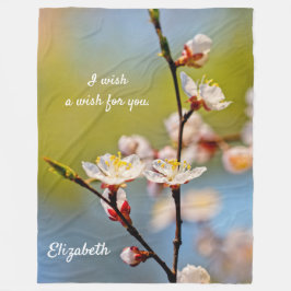 Verminderde Japanse abrikozenbloem Fleece Deken