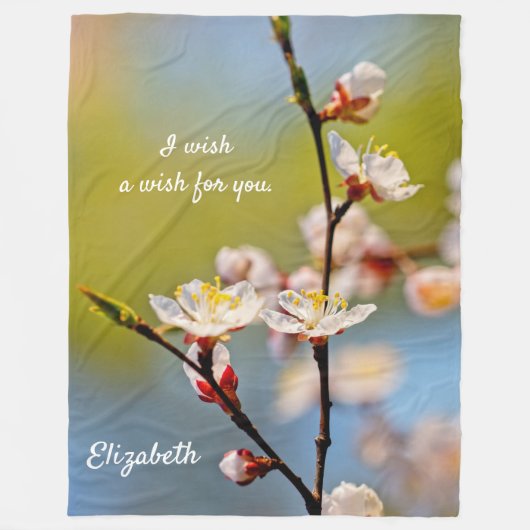 Verminderde Japanse abrikozenbloem Fleece Deken (Voorkant)