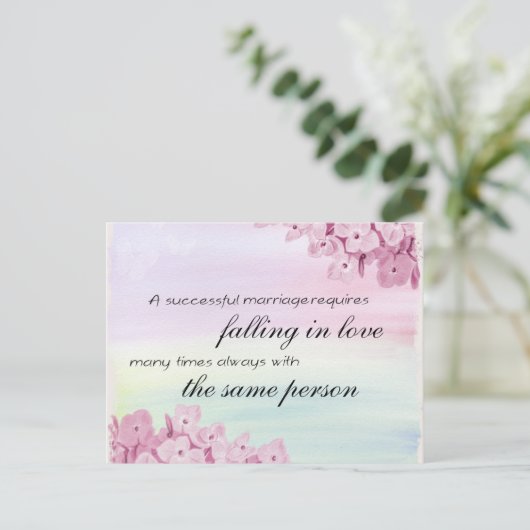 Verminderde liefdesquote briefkaart (Staand voorkant)