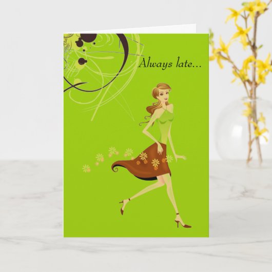 Verminderde verjaardag kaart (Gele Bloem)