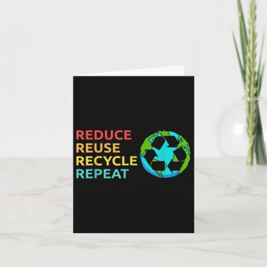 Verminderen Hergebruik Recyclen Planet Environment Kaart (Voorkant)