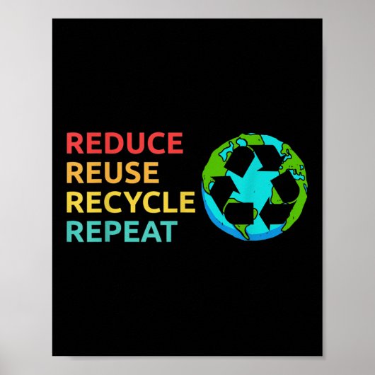 Verminderen Hergebruik Recyclen Planet Environment Poster (Voorkant)