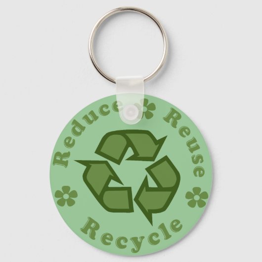 Verminderen Hergebruiken Recyclen Sleutelhanger (Voorkant)