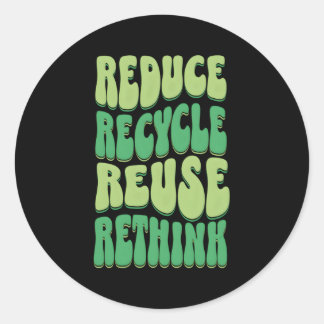 Verminderen Recyclen hergebruik Backprint EH Day Ronde Sticker