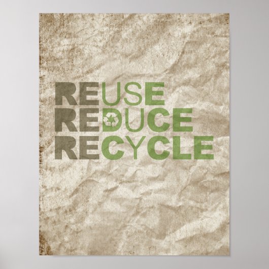 VERMINDEREN VAN DE REUSE RECYCLEN - POSTER (Voorkant)