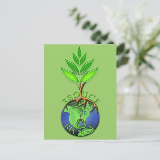 Verminderen van Recyclen ontspanning Briefkaart (Staand voorkant)