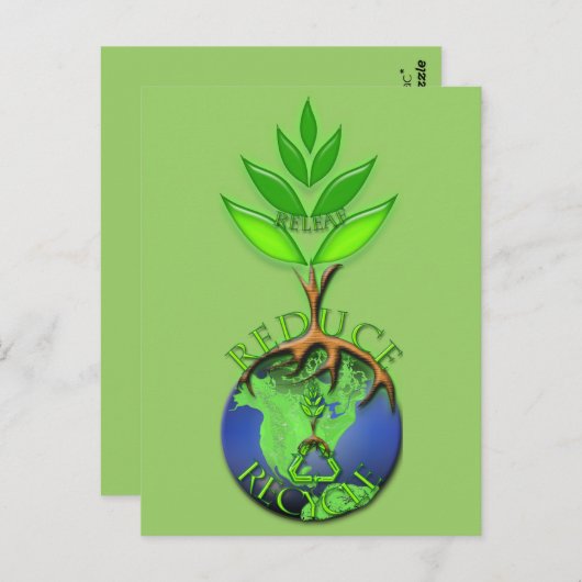 Verminderen van Recyclen ontspanning Briefkaart (Voorkant / Achterkant)