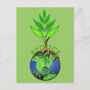 Verminderen van Recyclen ontspanning Briefkaart
