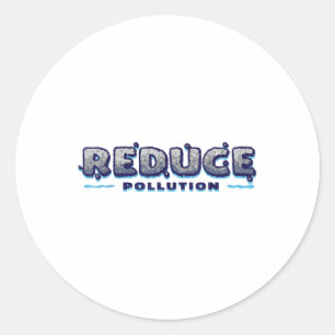 Vermindering van vervuiling, milieubewustzijn, mil ronde sticker