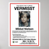 Vermisst Mikkel Nielsen Poster (Voorkant)