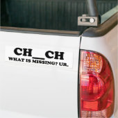 Vermist in de kerk bumpersticker (Op Truck)
