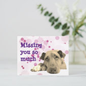 Vermist je droevige hond briefkaart (Staand voorkant)