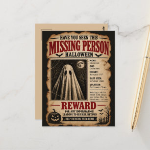 Vermist Persoon Spook Halloween Briefkaart