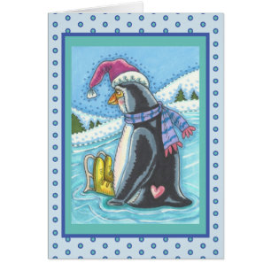 VERMIST U LANGDURIG PENGUIN HOLIDAY GREETCARD V