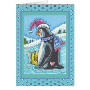 VERMIST U LANGDURIG PENGUIN HOLIDAY GREETCARD V
