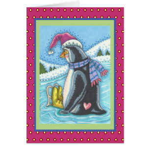 VERMIST U LANGDURIG PENGUIN HOLIDAY GREETCARD V