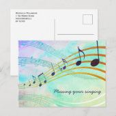 VERMIST UW ZINGENDE  AQUA-muziekstations Briefkaart (Voorkant / Achterkant)