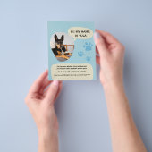 Vermiste hond Modern Blue Foto Poster Flyer (Hand)
