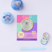 Vermiste Hond Modern Kleurrijk Foto Poster Flyer (Enkel)