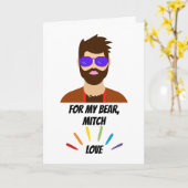 Vermiste jij en Beer Hugs Gay Thema Kaart (Gele Bloem)