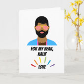 Vermiste jij en Beer Hugs Gay Threadcard Kaart (Gele Bloem)