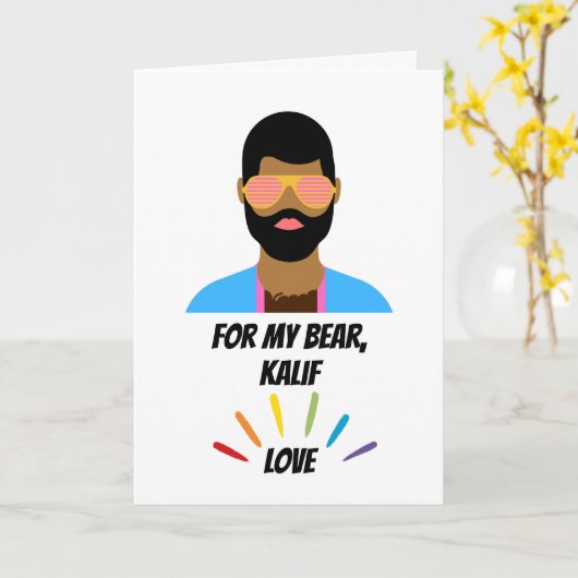 Vermiste jij en Beer Hugs Gay Threadcard Kaart (Gele Bloem)