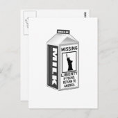 Vermiste Liberty Milk Carton Briefkaart (Voorkant / Achterkant)