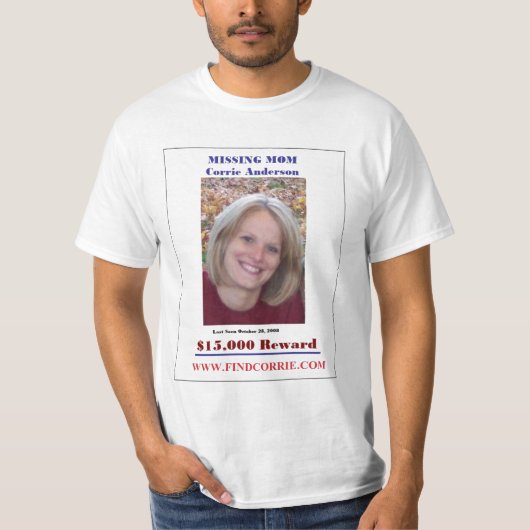Vermiste Peron Corrie Anderson T-shirt (Voorkant)