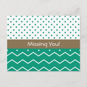 Vermiste U Emerald Chevrons en Polka Dots Briefkaart