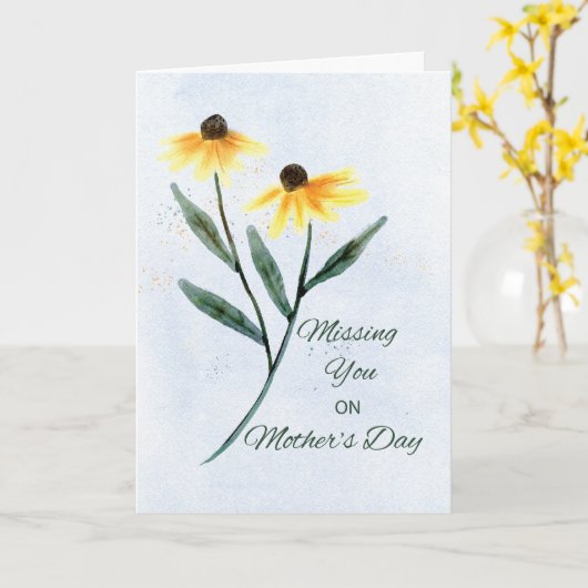 Vermiste u op Moederdag Twee Kone Flowers Kaart (Gele Bloem)