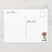 Vermiste U, Whimsical Lady en Cat Friendship Briefkaart (Achterkant)